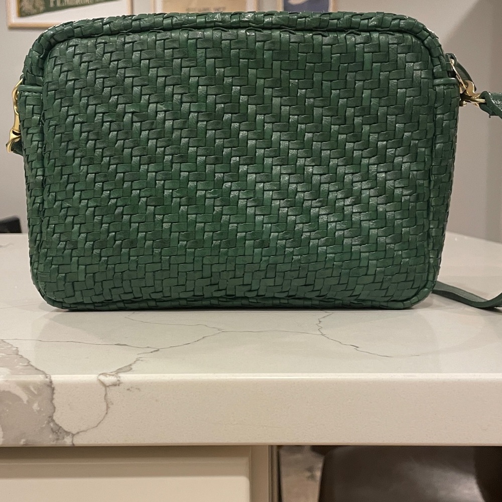 Clare V. Midi Sac Woven leather crossbody